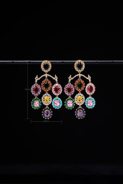 The Versailles Chandelier | Multicolor Gemstone Drop Earrings
