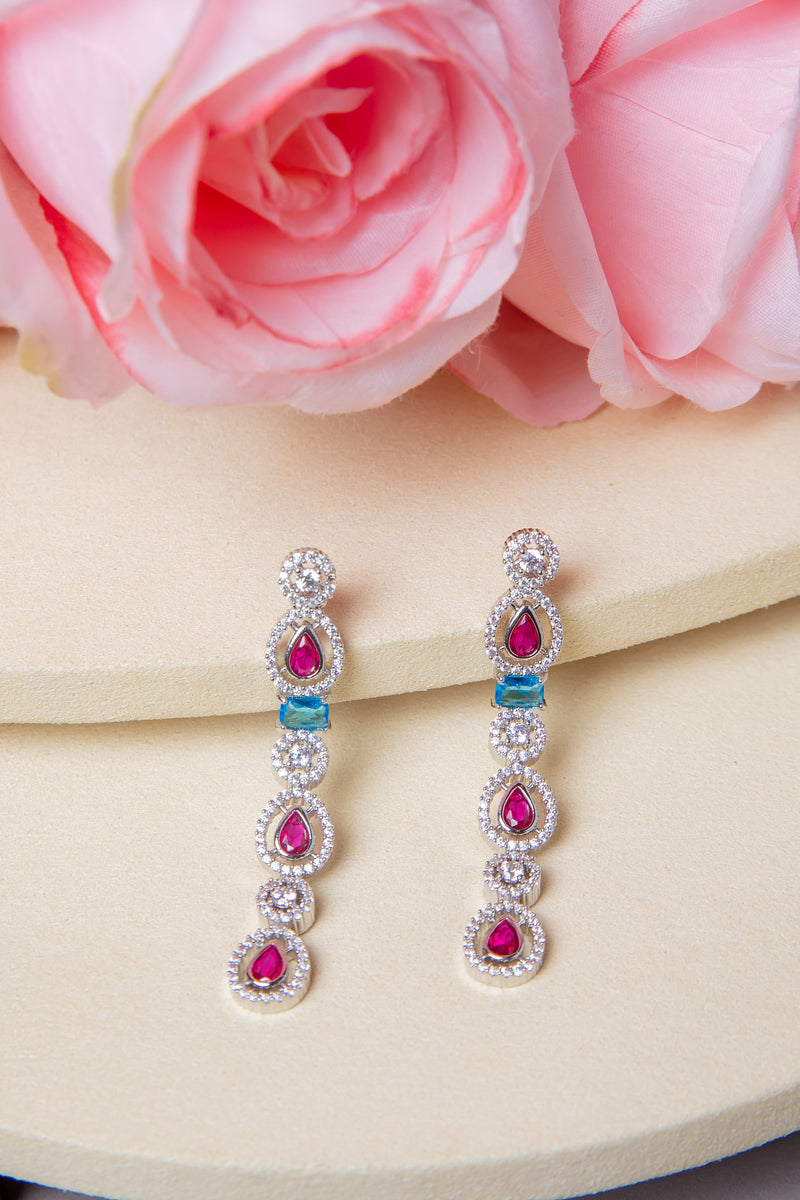 The Starry Ocean | Two-Tone Linear Drop Earrings