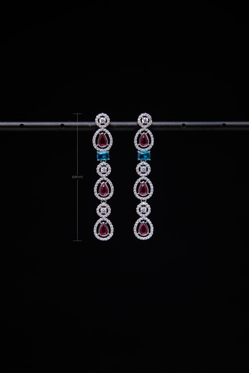 The Starry Ocean | Two-Tone Linear Drop Earrings