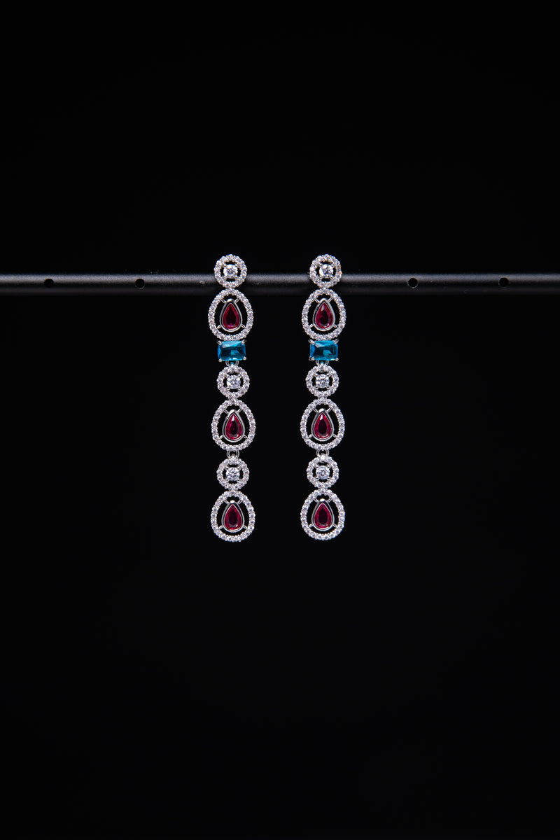 The Starry Ocean | Two-Tone Linear Drop Earrings