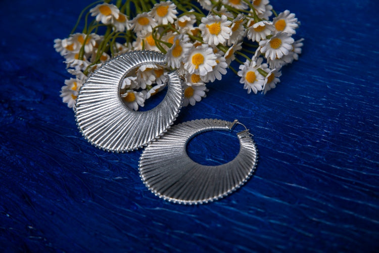 Woven Halo | Hand-Wrapped Silver Wire Statement Hoops