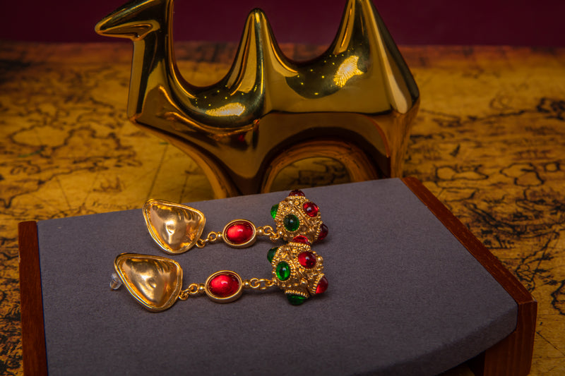 Byzantine Reverie | Vintage Gemstone Drop Earrings