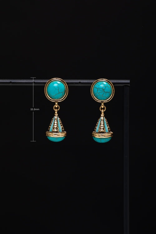 Byzantine Dome | Vintage Turquoise Lantern Drop Earrings