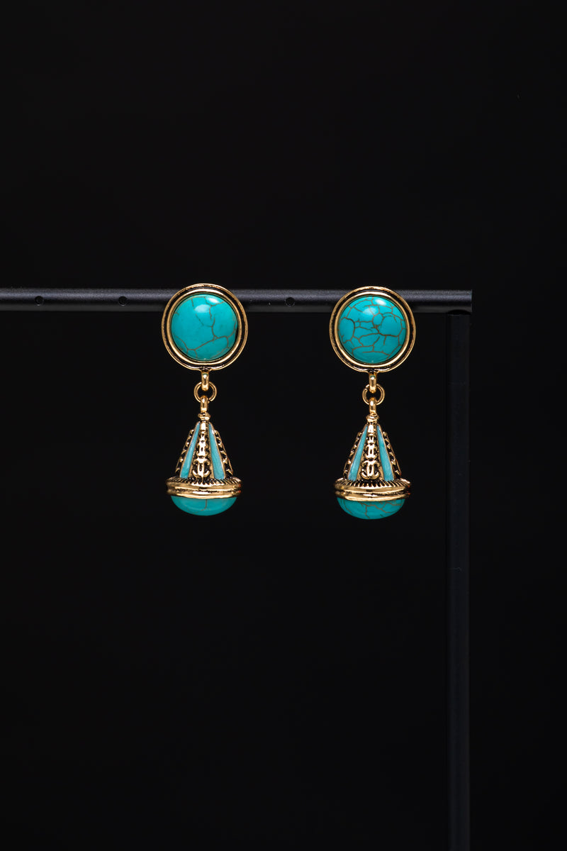 Byzantine Dome | Vintage Turquoise Lantern Drop Earrings