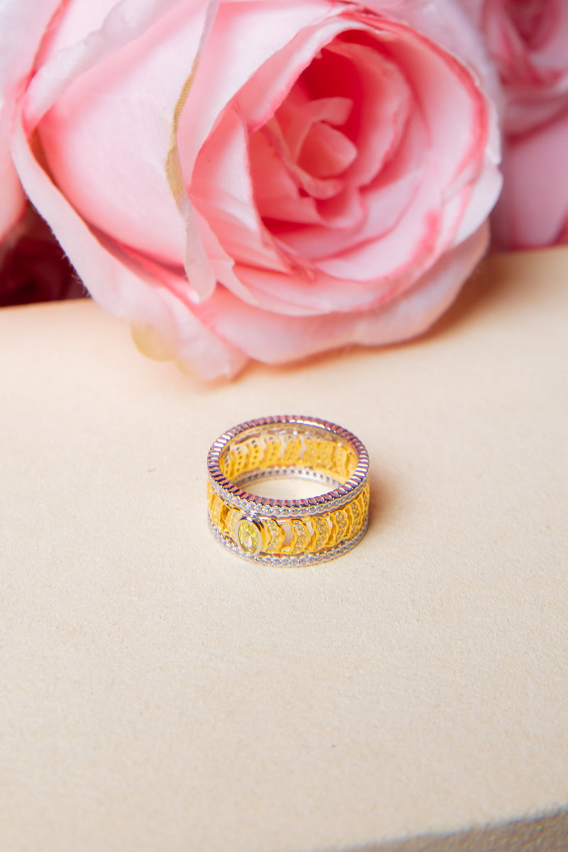 [Solar Weave] S925 Silver Two-Tone Filigree Eternity Band