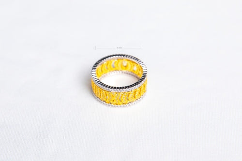 [Solar Weave] S925 Silver Two-Tone Filigree Eternity Band
