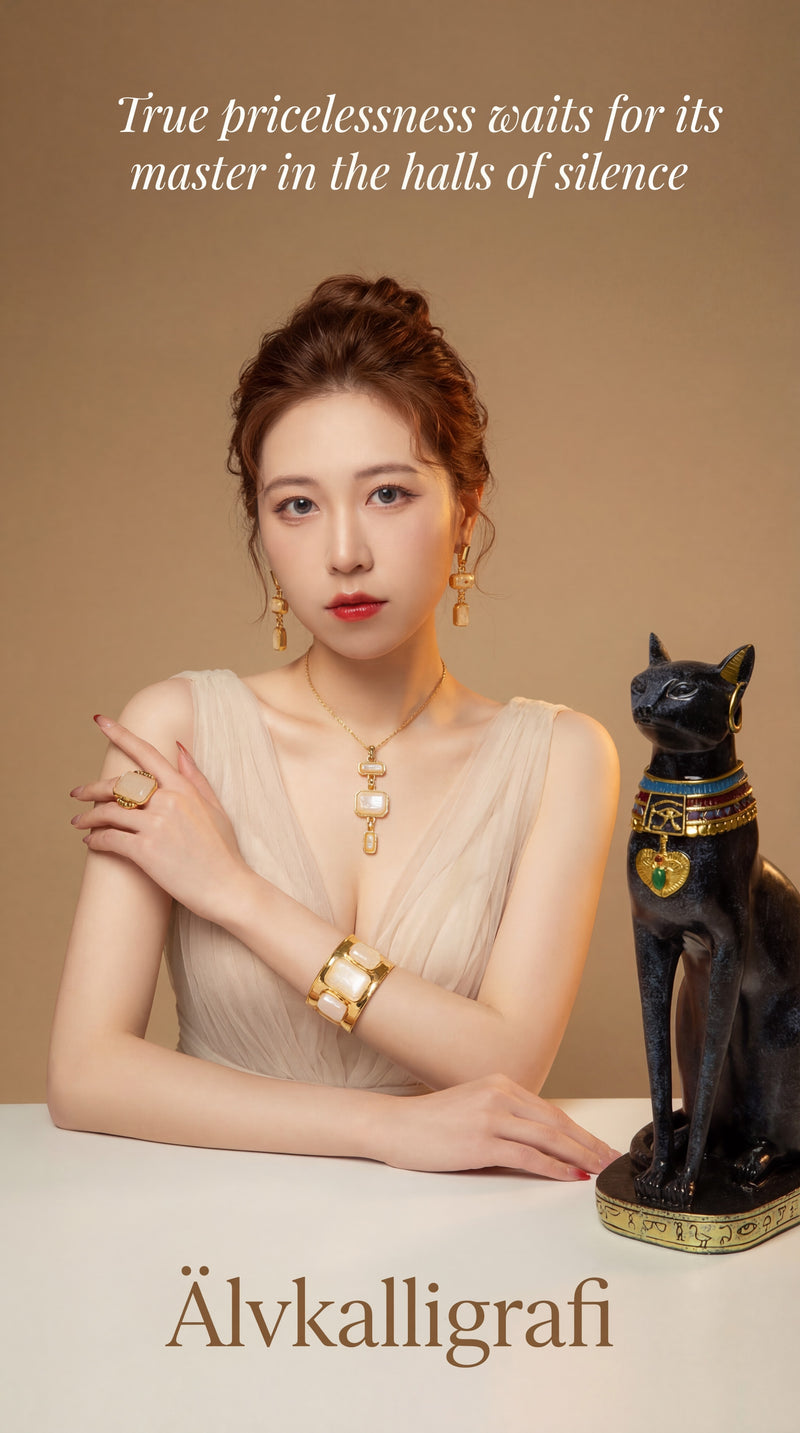 [Seal of Dawn] Natural White Quartz 18K Gold Statement Ring