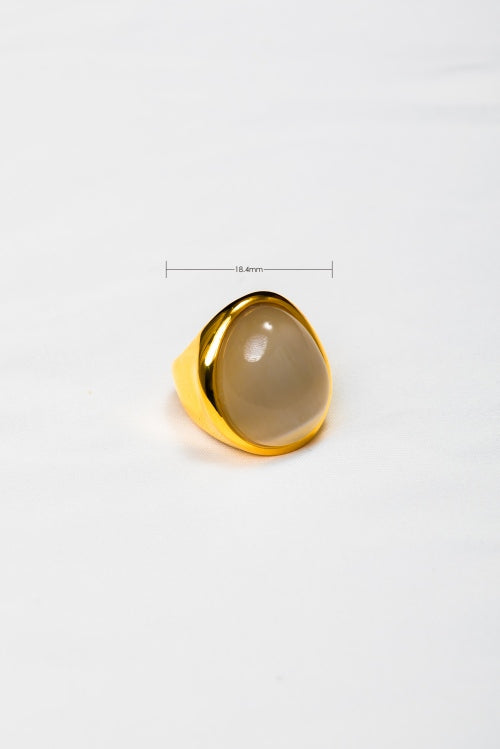 Lunar Whisper | Chunky White Crystal Statement Ring