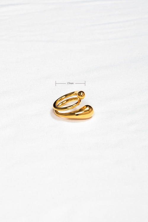 Golden Dewdrops | Liquid Metal 18K Gold-Plated Wrap Ring