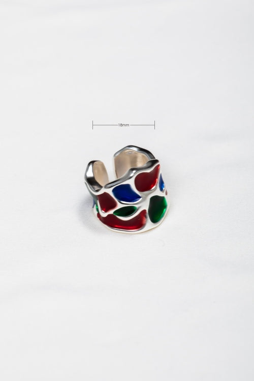 [Liquid Prism] Avant-Garde Irregular Enamel Wrap Ring