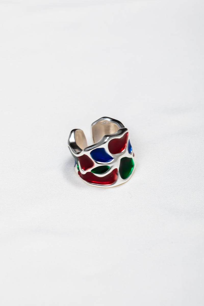 [Liquid Prism] Avant-Garde Irregular Enamel Wrap Ring