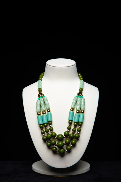 The Forest Echo | Multi-Layered Resin Statement Necklace