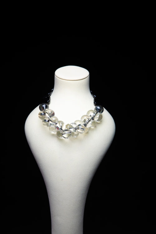 Glacial Dew | Dual-Layer Translucent Resin Statement Necklace