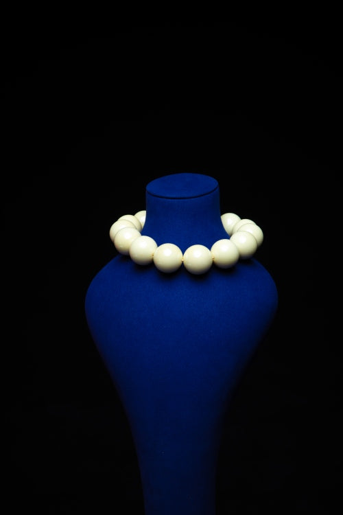 The Vanilla Moon | Oversized Spherical Resin Statement Necklace