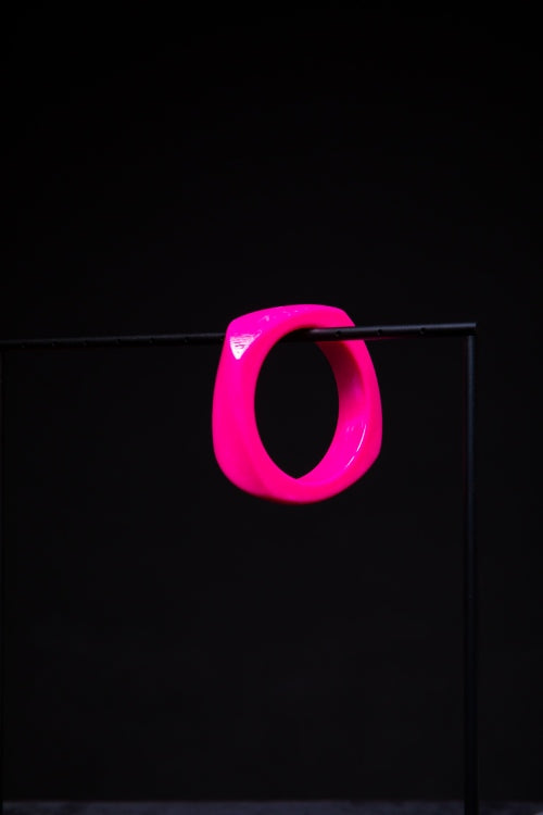 The Electric Fuchsia | Asymmetrical Resin Statement Bangle
