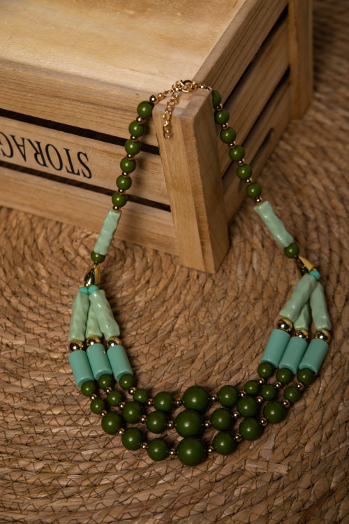 The Forest Echo | Multi-Layered Resin Statement Necklace