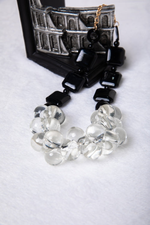 Glacial Dew | Dual-Layer Translucent Resin Statement Necklace