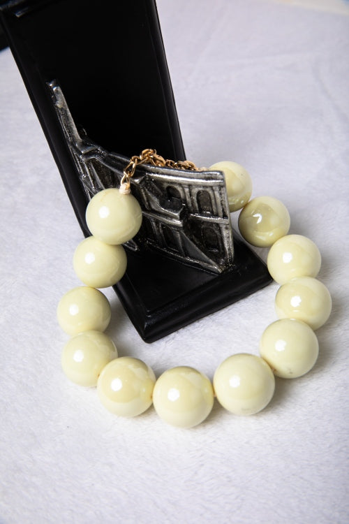 The Vanilla Moon | Oversized Spherical Resin Statement Necklace