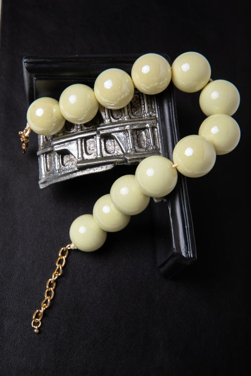 The Vanilla Moon | Oversized Spherical Resin Statement Necklace