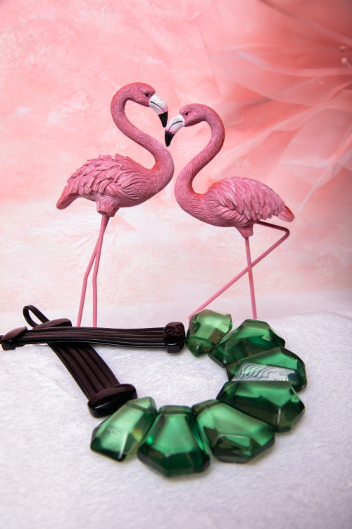 The Emerald Illusion | Geometric Resin Statement Necklace