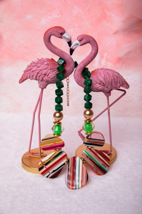 The Candy Kaleidoscope | Retro Striped Resin Statement Necklace