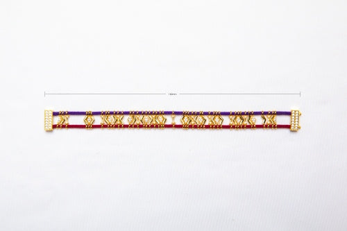 [Celestial Tracks] 18K Gold-Plated Hand-Woven Geometric Cord Bracelet