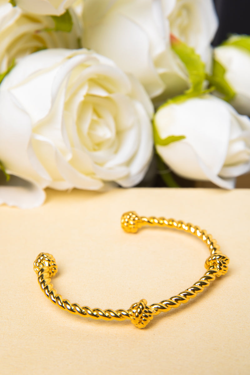 [Knot of Destiny] Vintage Twisted Cable Gold Cuff