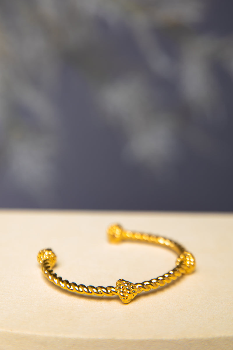 [Knot of Destiny] Vintage Twisted Cable Gold Cuff