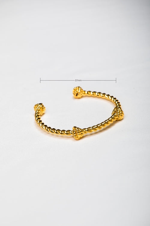 [Knot of Destiny] Vintage Twisted Cable Gold Cuff