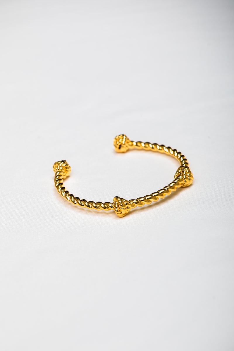 [Knot of Destiny] Vintage Twisted Cable Gold Cuff