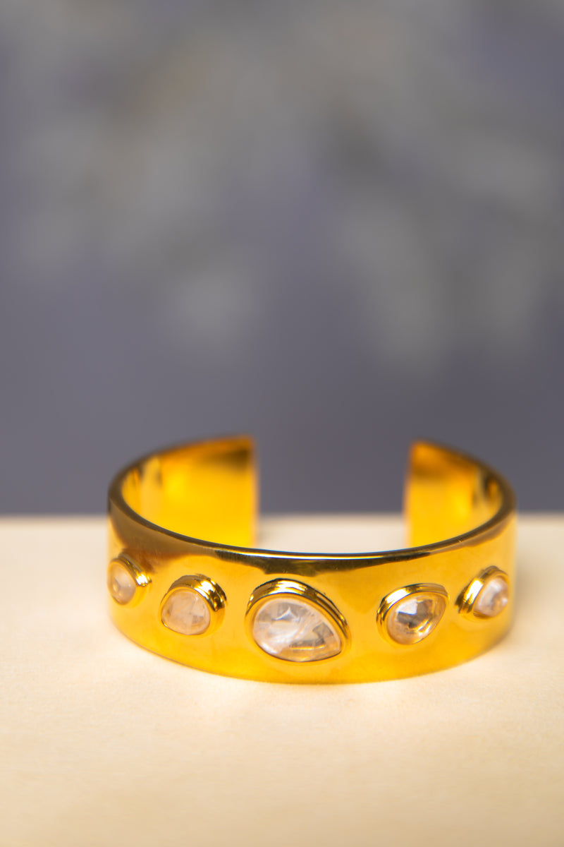 Lunar Orbit | Chunky White Crystal Statement Cuff