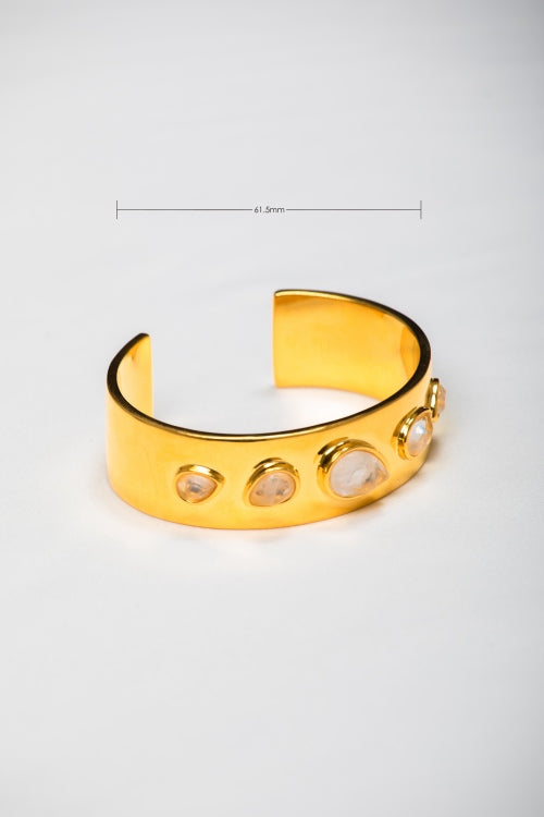 Lunar Orbit | Chunky White Crystal Statement Cuff