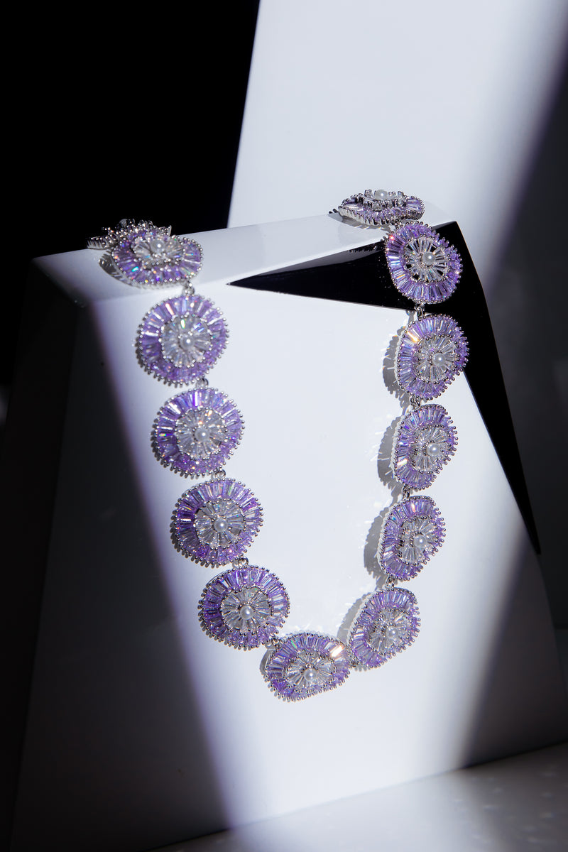 The Wisteria Dream | Lavender Baguette Sunburst Collar