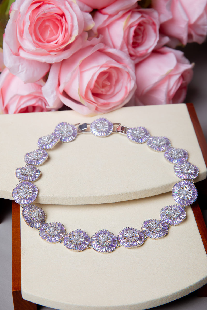 The Wisteria Dream | Lavender Baguette Sunburst Collar