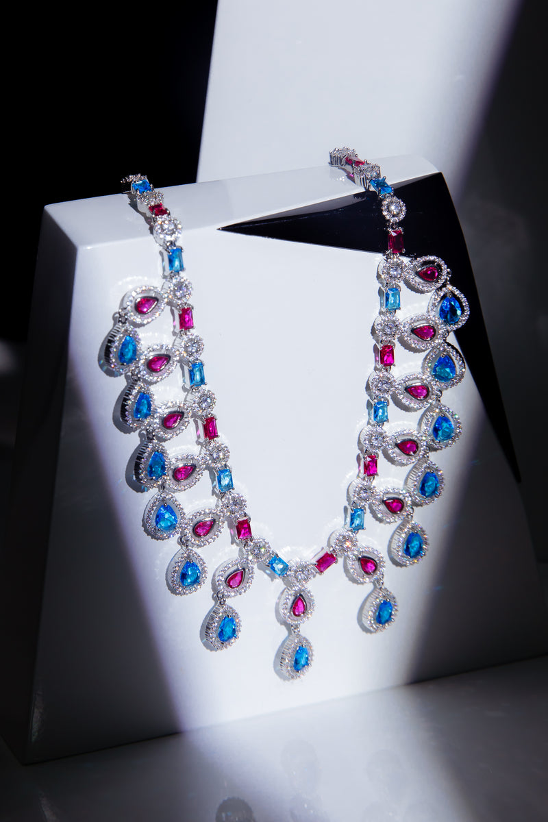 The Starry Ocean | Two-Tone Teardrop Fringe Necklace