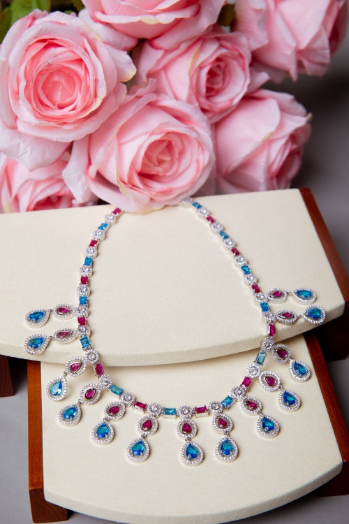 The Starry Ocean | Two-Tone Teardrop Fringe Necklace