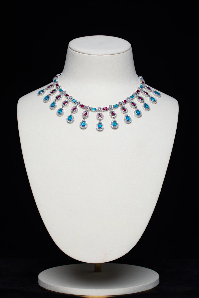The Starry Ocean | Two-Tone Teardrop Fringe Necklace