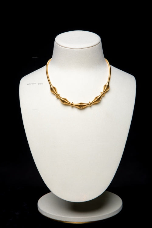 Chords of Time | Textured 18K Gold-Plated Torque Collar Necklace