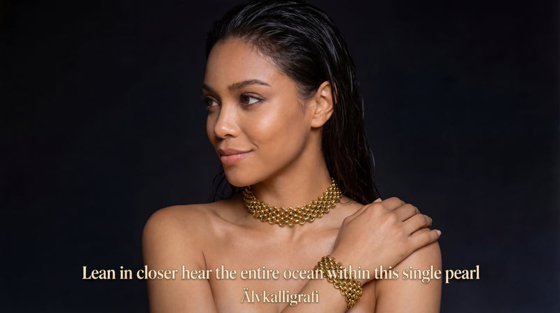 Fluid Gold Tapestry | Vintage Woven Mesh Choker
