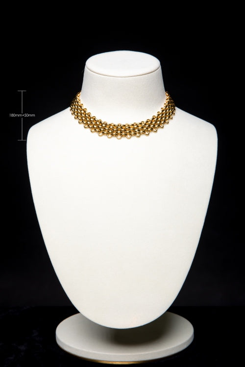 Fluid Gold Tapestry | Vintage Woven Mesh Choker