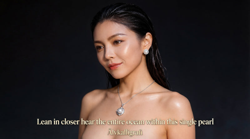Phantom Compass | Vintage Shell Inlay & Natural White Pearl Necklace