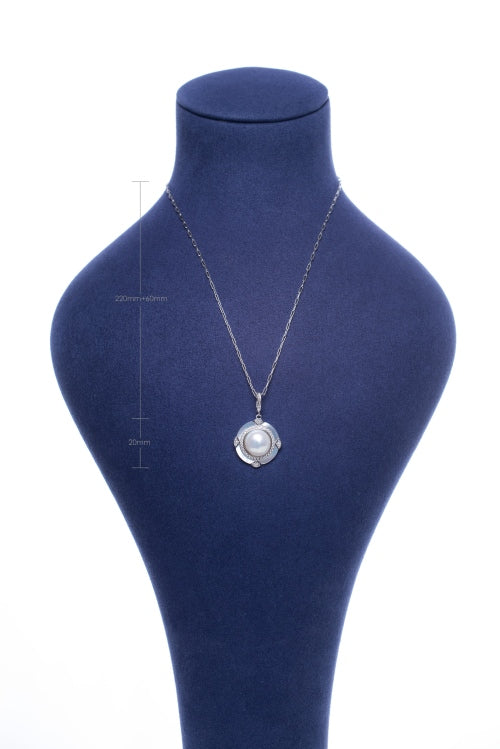 Phantom Compass | Vintage Shell Inlay & Natural White Pearl Necklace