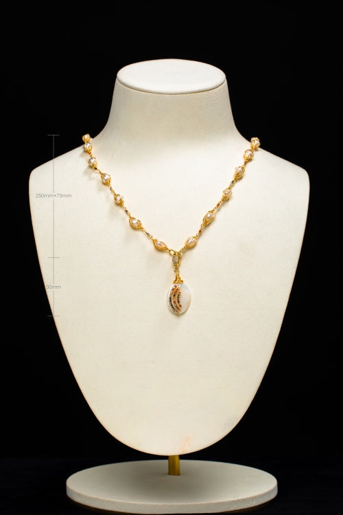 Rainbow Path | Pearl & Iridescent Shell Necklace
