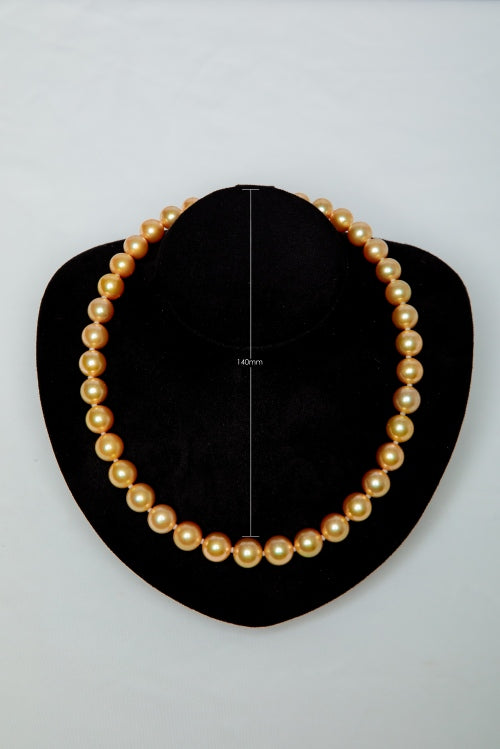 [Aura of Dawn] Cultured Natural Golden Pearl Necklace